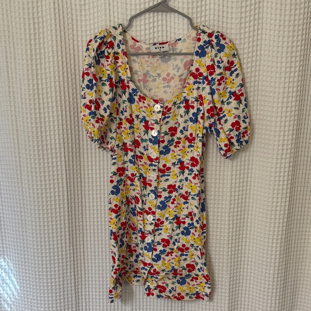 Rixo for target Floral Button-Down mini Dress